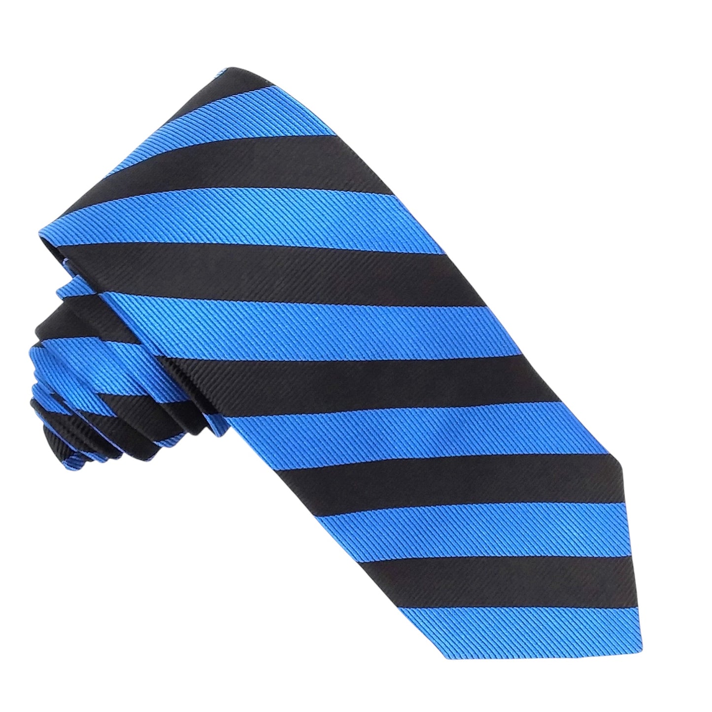 Designer Tie - Black & Royal Blue Stripe