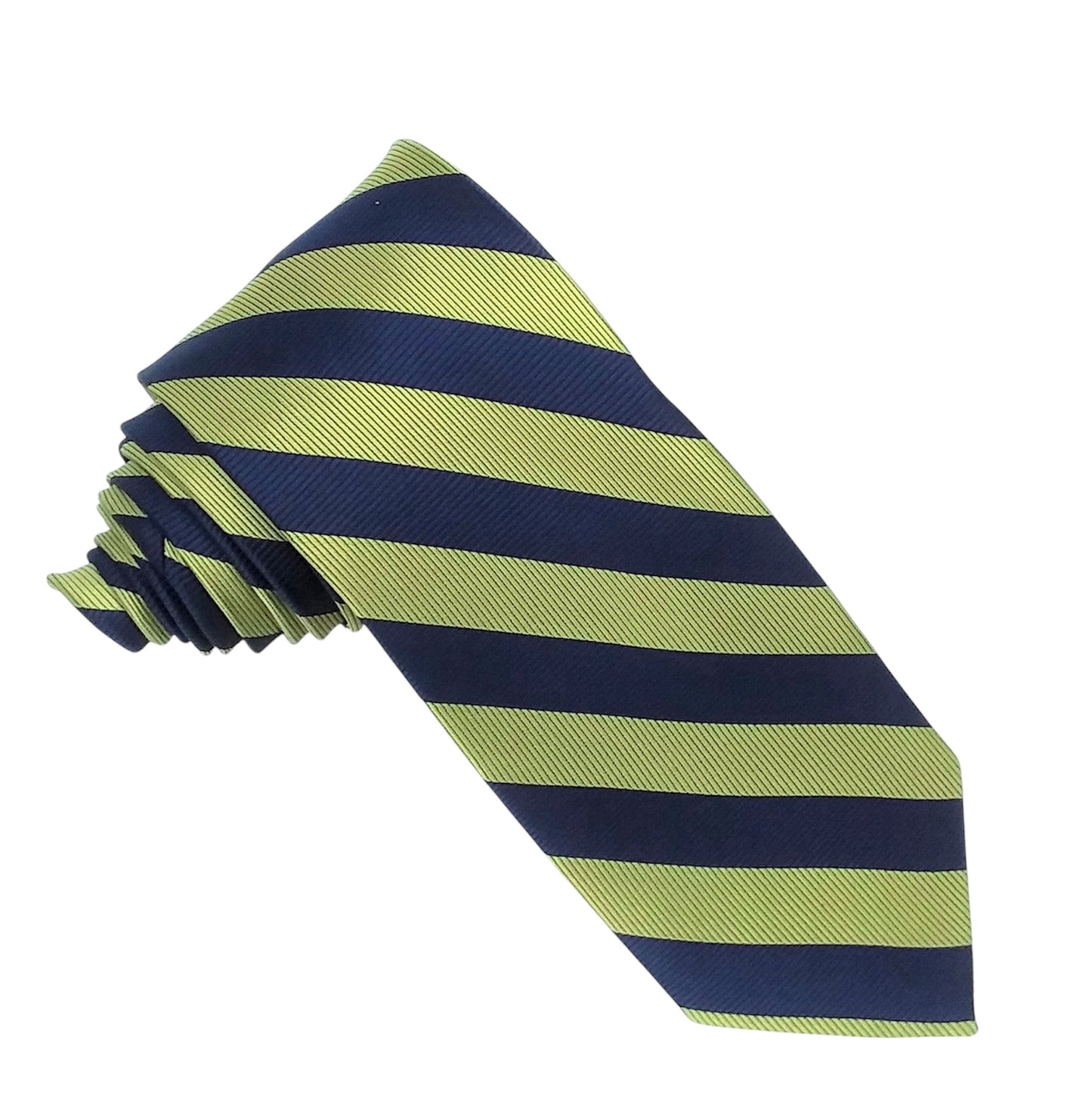 Designer Tie - Blue & Bright Green Stripe