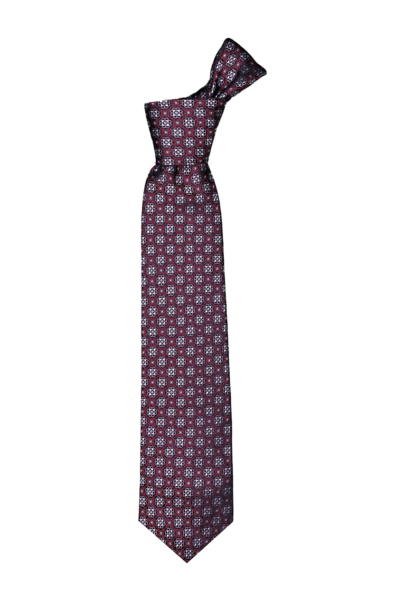 Piattelli Collection - Burgundy Floral Grid