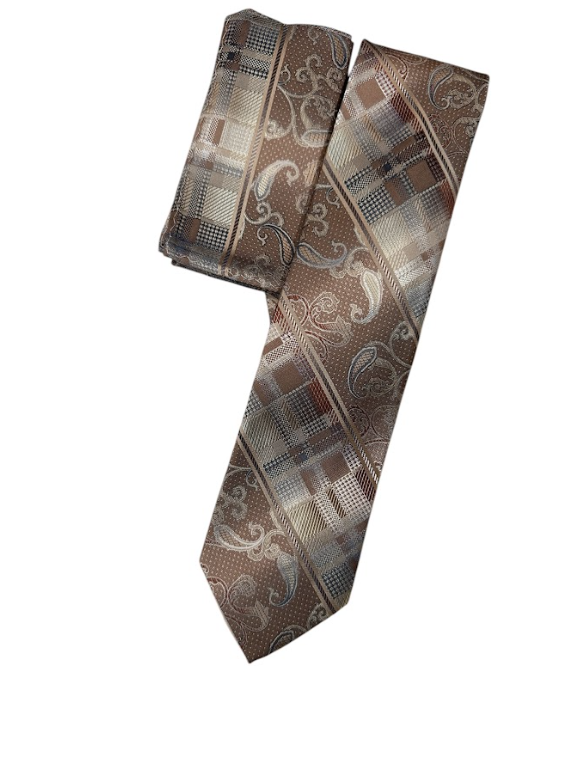 Silk Touch - Taupe Paisley Stripe