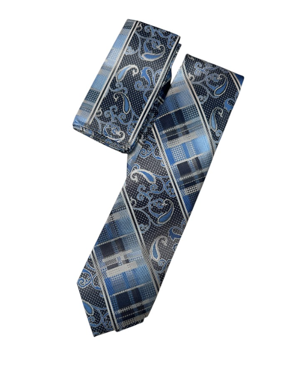 Silk Touch - Blue Paisley Stripe