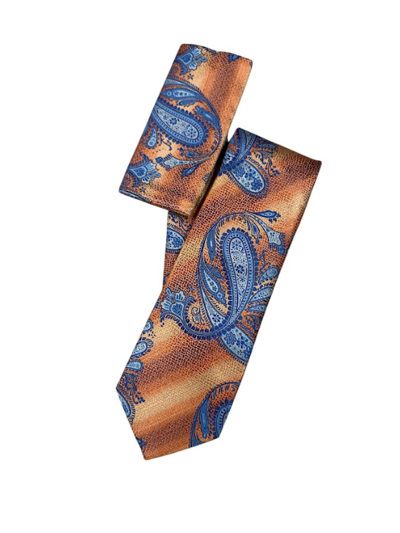 Silk Touch - Persian Orange & Blue Paisley