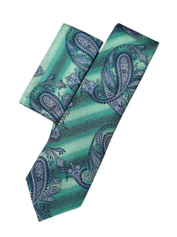 Silk Touch - Green Floral Paisley