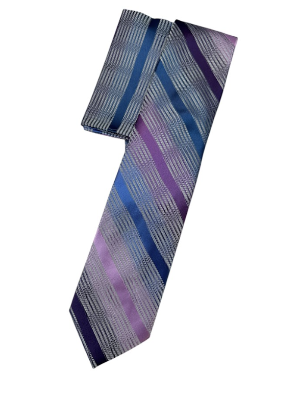 Silk Touch - Purple & Blue Woven Stripe