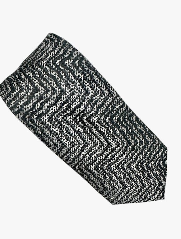 Black & Silver Tie with Suit From New Textured Tie Collection 