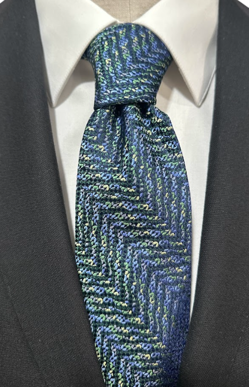 Teal Tie with Suit From New Textured Tie Collection 