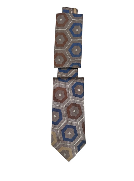 Silk Touch - Rust & Blue Geo