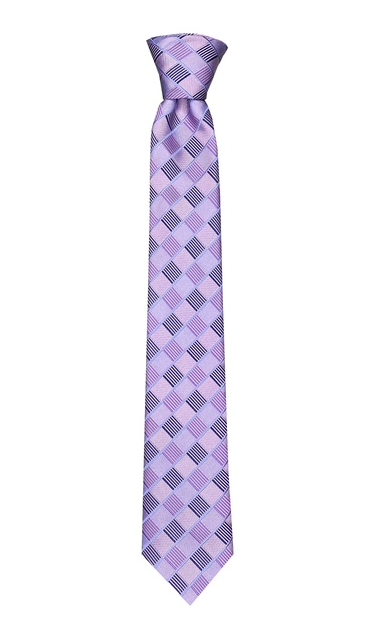 Silk Touch - Lavender Plaid Skinny Tie