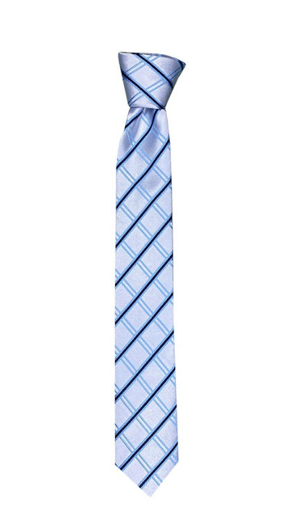 Silk Touch - Blue & White Plaid Skinny Tie